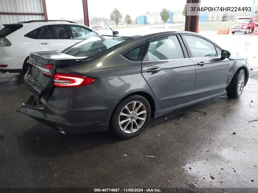 2017 Ford Fusion Se VIN: 3FA6P0H74HR224493 Lot: 40774887