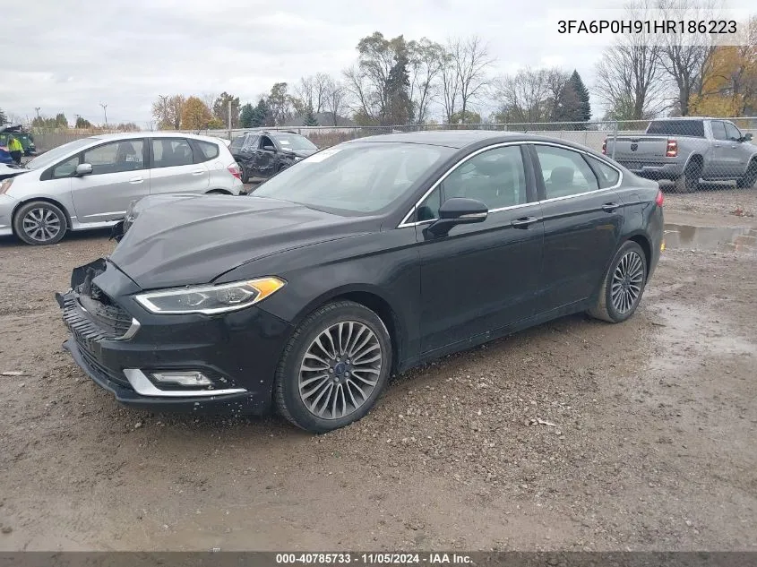 2017 Ford Fusion Se VIN: 3FA6P0H91HR186223 Lot: 40785733