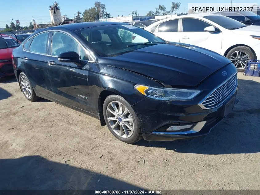 2017 Ford Fusion Hybrid Se VIN: 3FA6P0LUXHR122337 Lot: 40789788