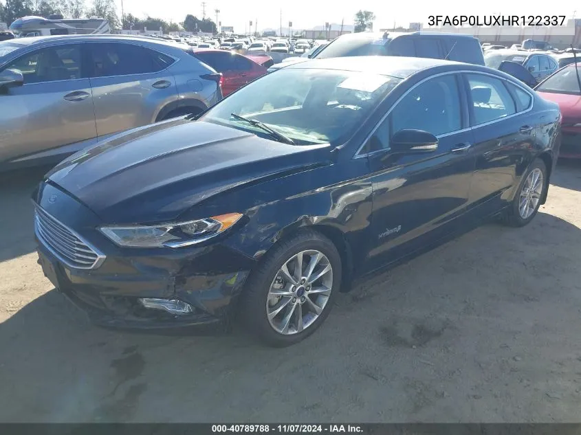 2017 Ford Fusion Hybrid Se VIN: 3FA6P0LUXHR122337 Lot: 40789788