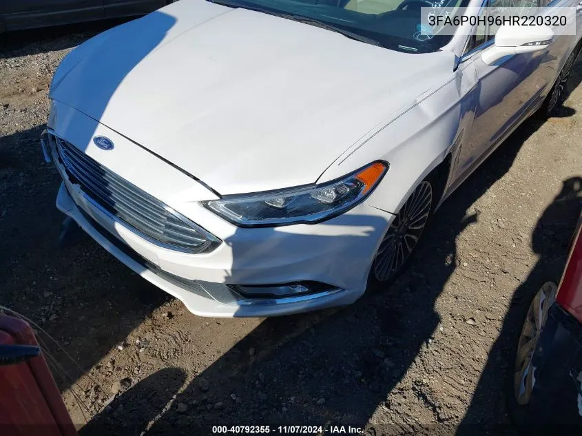 2017 Ford Fusion Se VIN: 3FA6P0H96HR220320 Lot: 40792355