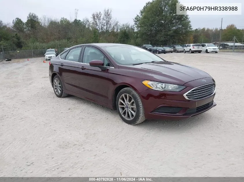 2017 Ford Fusion Se VIN: 3FA6P0H79HR338988 Lot: 40792828