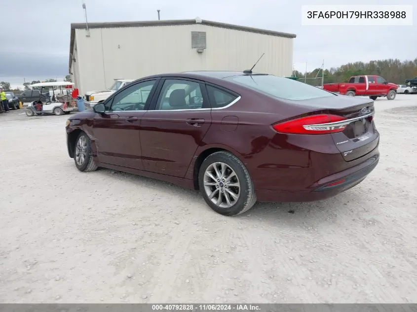 2017 Ford Fusion Se VIN: 3FA6P0H79HR338988 Lot: 40792828