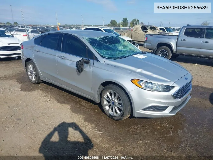 2017 Ford Fusion Se VIN: 3FA6P0HD8HR256689 Lot: 40808568