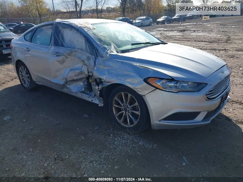 2017 Ford Fusion Se VIN: 3FA6P0H73HR403625 Lot: 40809093