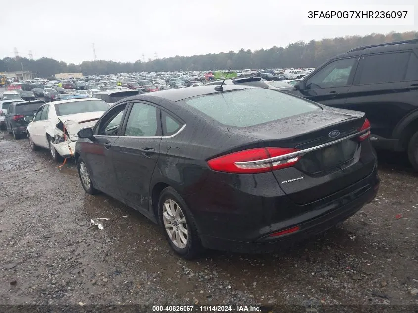 3FA6P0G7XHR236097 2017 Ford Fusion S