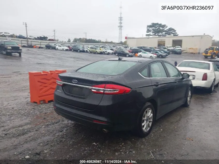 3FA6P0G7XHR236097 2017 Ford Fusion S