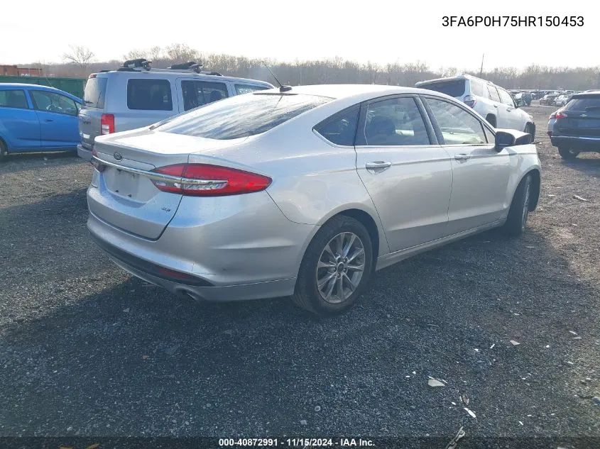 2017 Ford Fusion Se VIN: 3FA6P0H75HR150453 Lot: 40872991