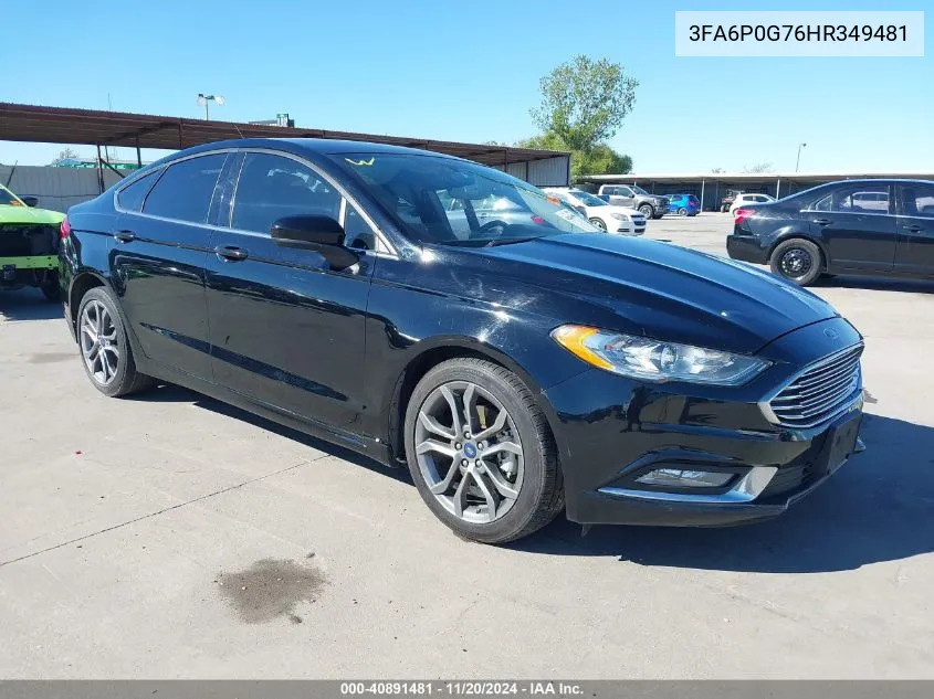 2017 Ford Fusion S VIN: 3FA6P0G76HR349481 Lot: 40891481