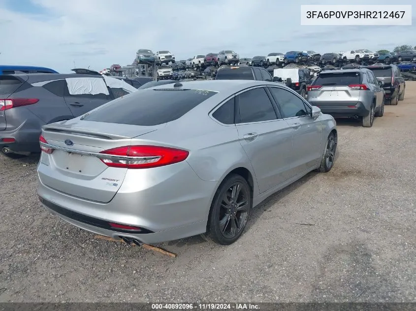 2017 Ford Fusion Sport VIN: 3FA6P0VP3HR212467 Lot: 40892096