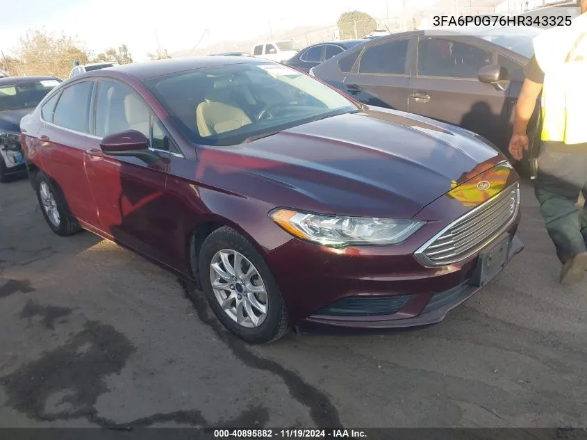 2017 Ford Fusion S VIN: 3FA6P0G76HR343325 Lot: 40895882