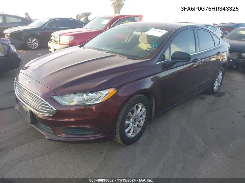 2017 Ford Fusion S VIN: 3FA6P0G76HR343325 Lot: 40895882