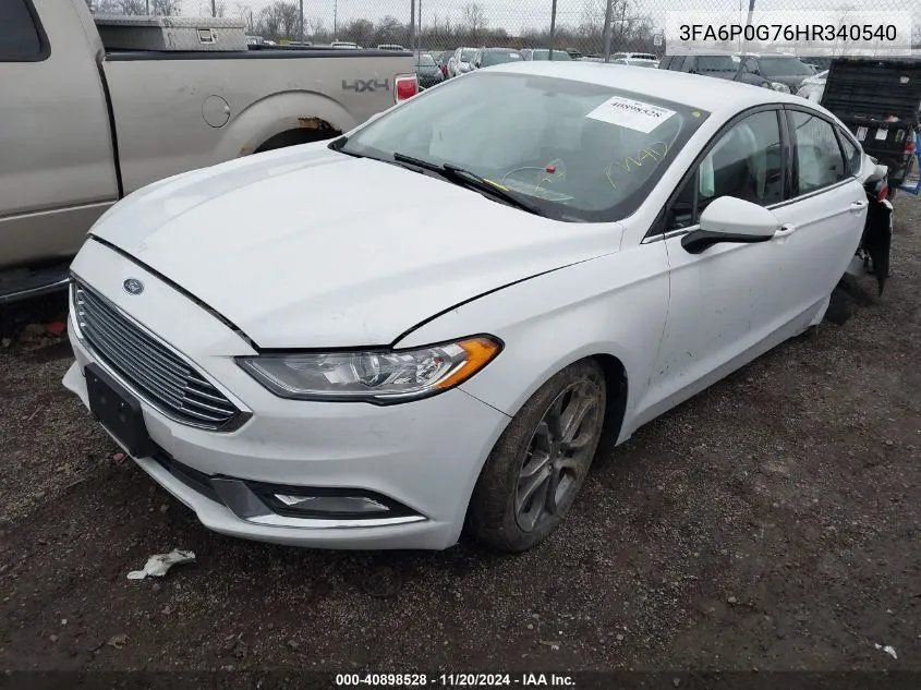 2017 Ford Fusion S VIN: 3FA6P0G76HR340540 Lot: 40898528