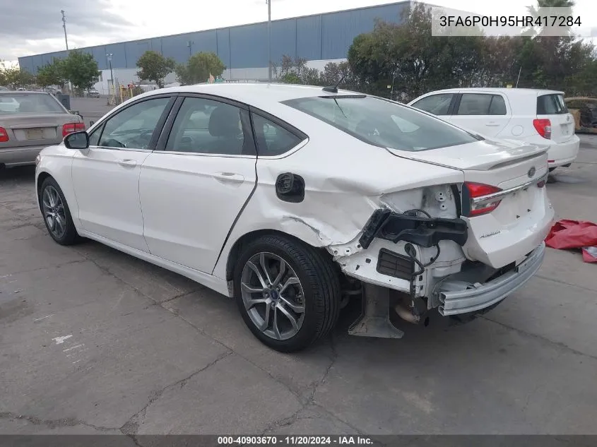 2017 Ford Fusion Se VIN: 3FA6P0H95HR417284 Lot: 40903670