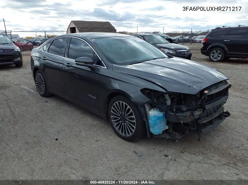 2017 Ford Fusion Hybrid Se VIN: 3FA6P0LUXHR271217 Lot: 40925224