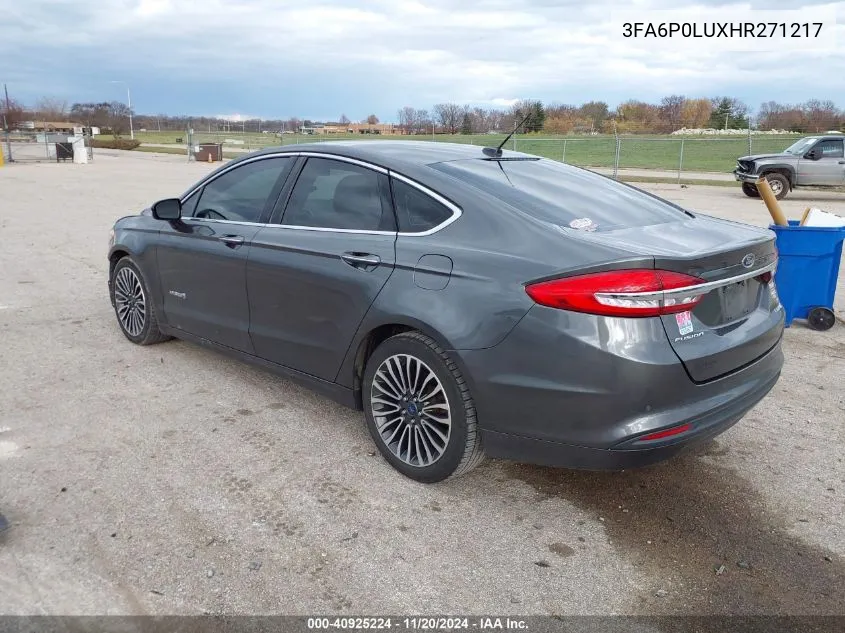 2017 Ford Fusion Hybrid Se VIN: 3FA6P0LUXHR271217 Lot: 40925224