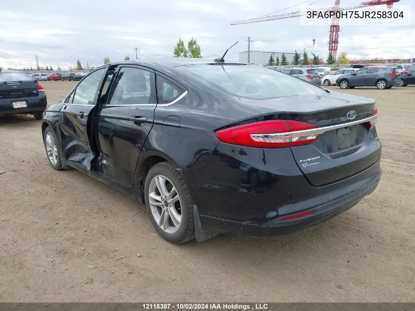 2018 Ford Fusion Se VIN: 3FA6P0H75JR258304 Lot: 12115387