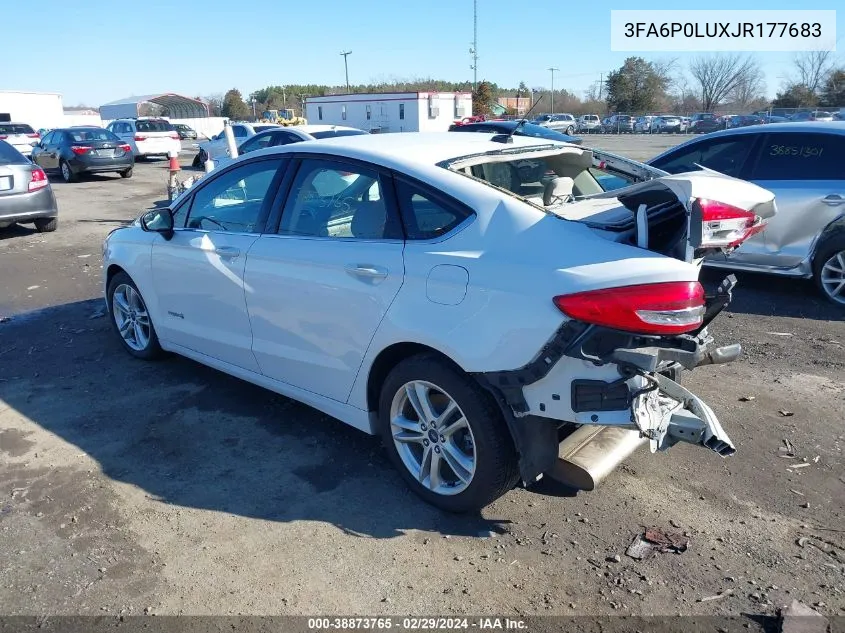 2018 Ford Fusion Hybrid Se VIN: 3FA6P0LUXJR177683 Lot: 38873765