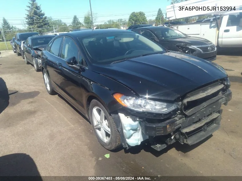 2018 Ford Fusion Se VIN: 3FA6P0HD5JR153994 Lot: 39367403