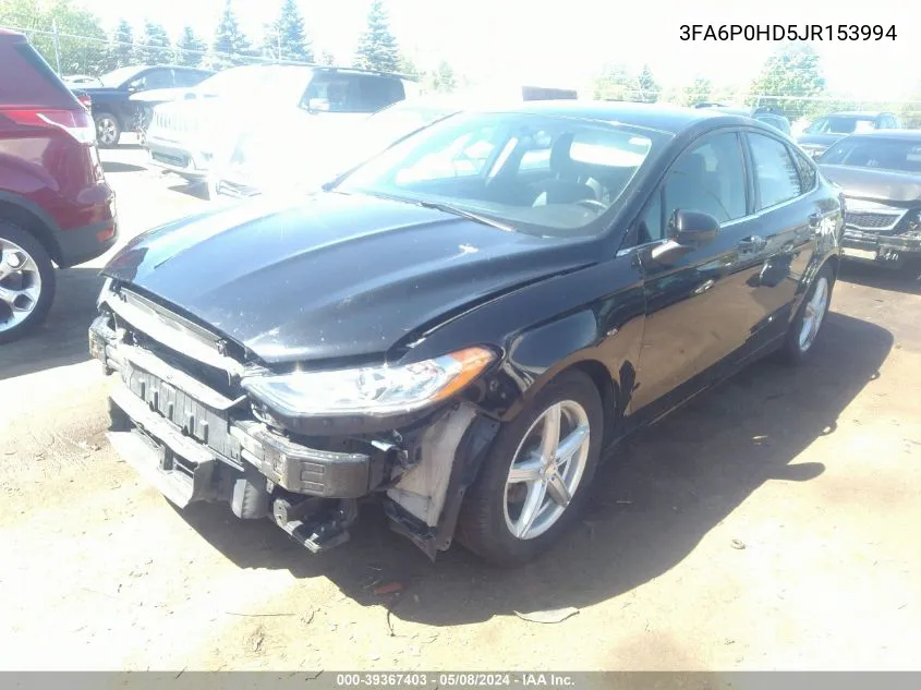 2018 Ford Fusion Se VIN: 3FA6P0HD5JR153994 Lot: 39367403