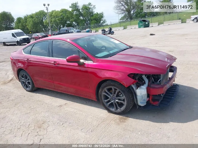 2018 Ford Fusion Se VIN: 3FA6P0H76JR114972 Lot: 39655743