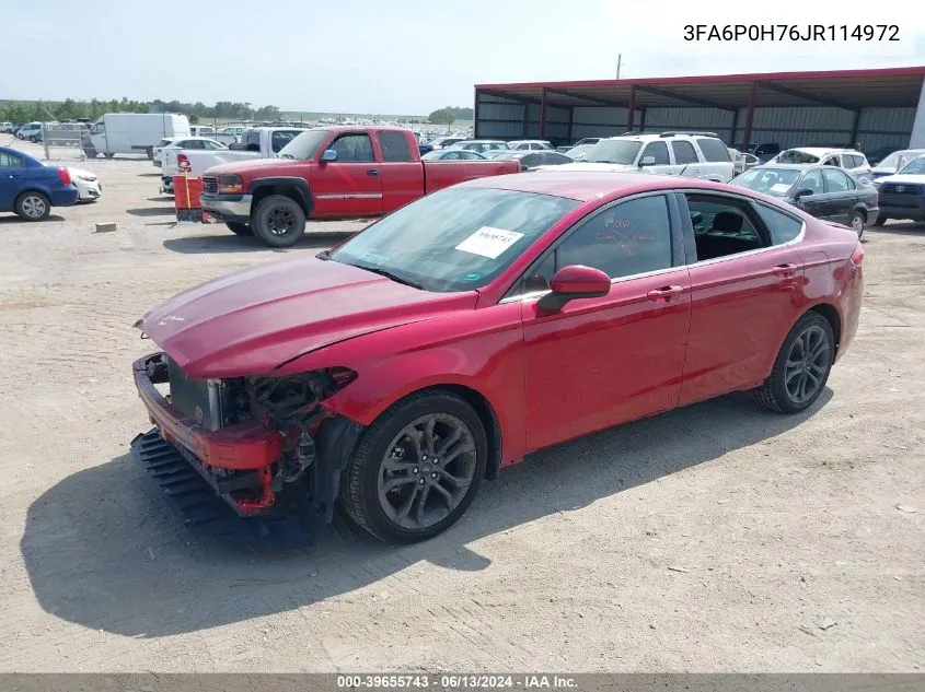 2018 Ford Fusion Se VIN: 3FA6P0H76JR114972 Lot: 39655743