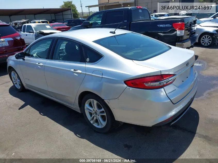 2018 Ford Fusion Hybrid Se VIN: 3FA6P0LUXJR241897 Lot: 39708169