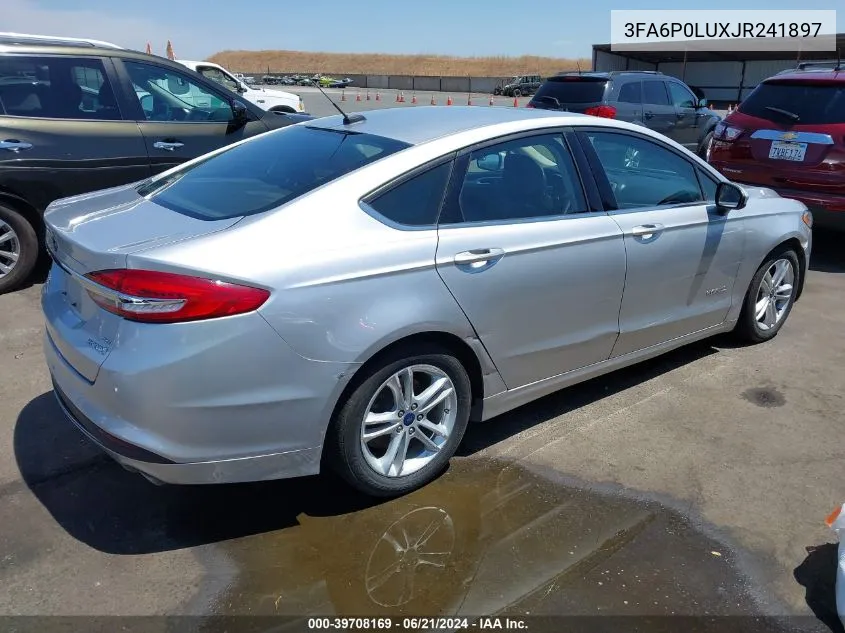 2018 Ford Fusion Hybrid Se VIN: 3FA6P0LUXJR241897 Lot: 39708169