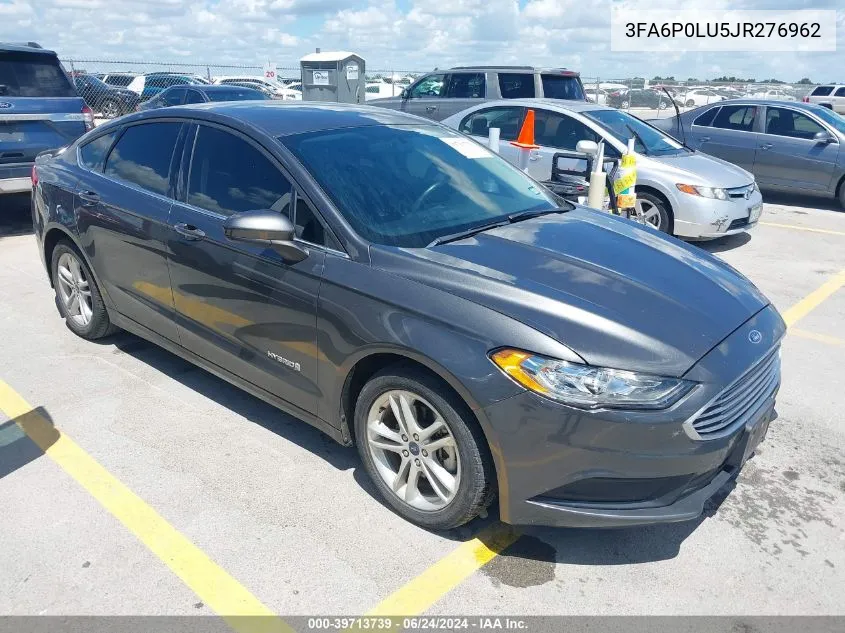 3FA6P0LU5JR276962 2018 Ford Fusion Hybrid Se