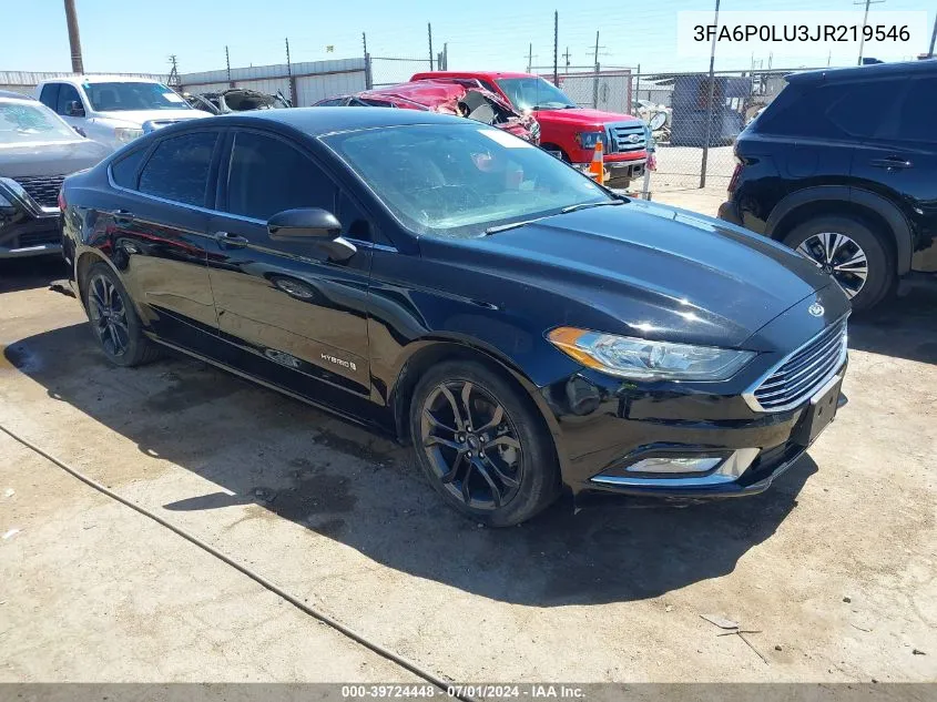 2018 Ford Fusion Hybrid Se VIN: 3FA6P0LU3JR219546 Lot: 39724448