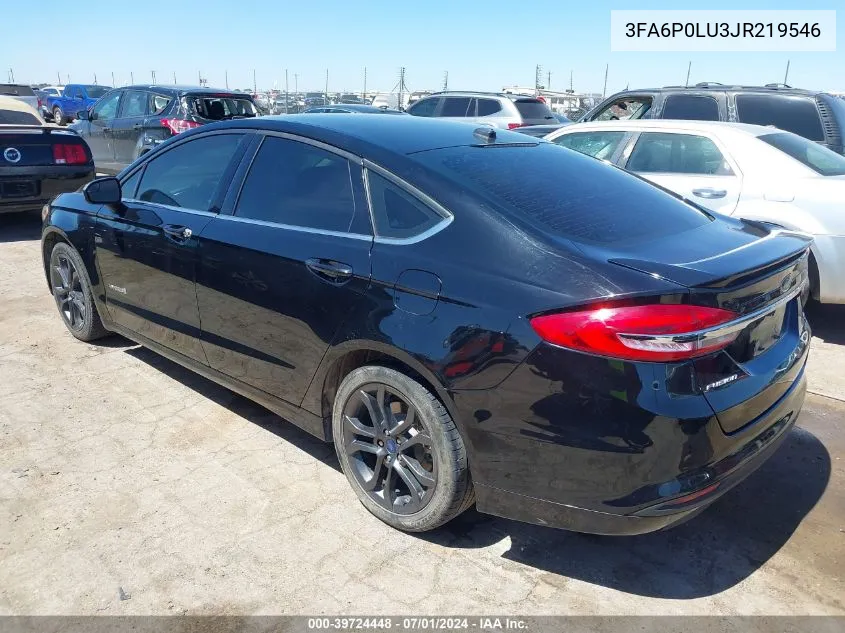 2018 Ford Fusion Hybrid Se VIN: 3FA6P0LU3JR219546 Lot: 39724448