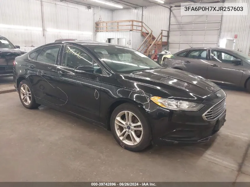 2018 Ford Fusion Se VIN: 3FA6P0H7XJR257603 Lot: 39742896