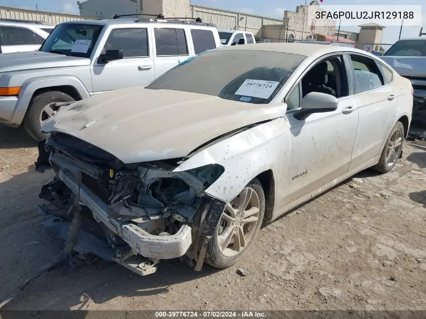 2018 Ford Fusion Hybrid Se VIN: 3FA6P0LU2JR129188 Lot: 39776724