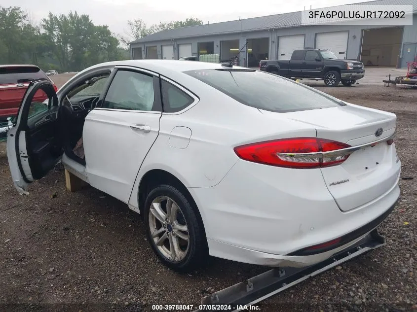 2018 Ford Fusion Hybrid Se VIN: 3FA6P0LU6JR172092 Lot: 39788047