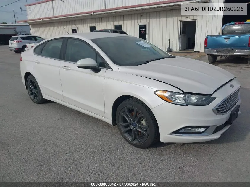 2018 Ford Fusion Se VIN: 3FA6P0HD2JR260226 Lot: 39803842