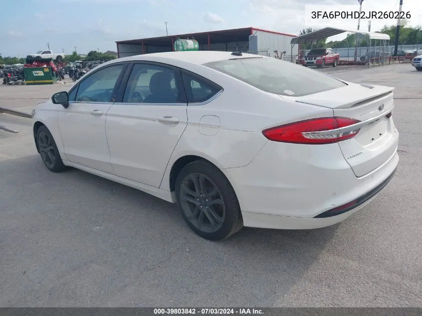 2018 Ford Fusion Se VIN: 3FA6P0HD2JR260226 Lot: 39803842