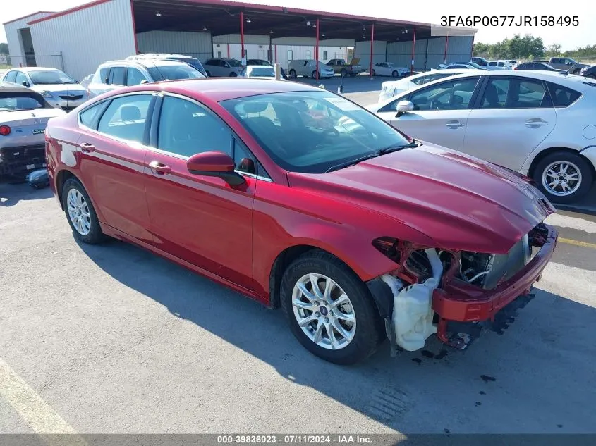 2018 Ford Fusion S VIN: 3FA6P0G77JR158495 Lot: 39836023