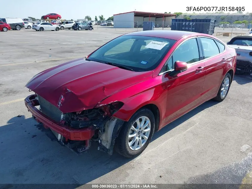 2018 Ford Fusion S VIN: 3FA6P0G77JR158495 Lot: 39836023