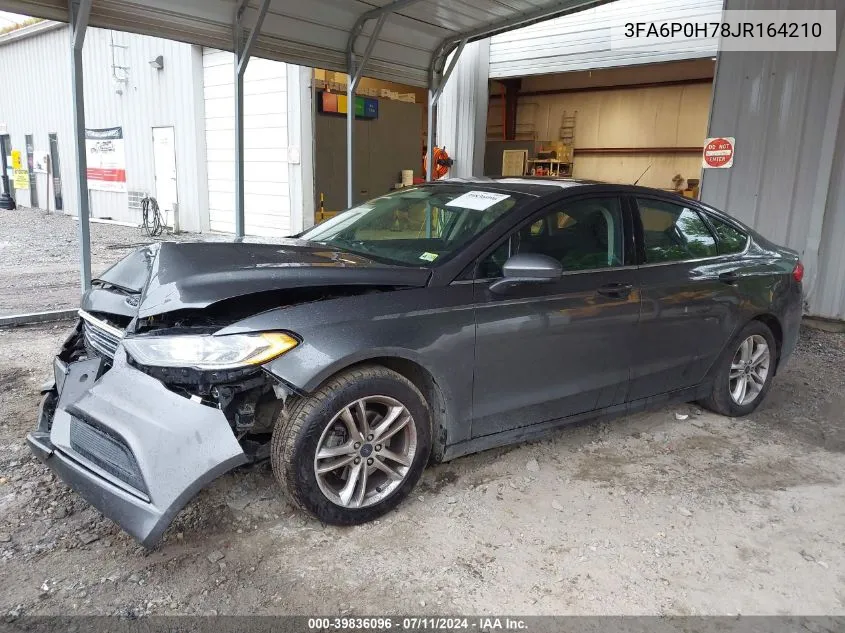 2018 Ford Fusion Se VIN: 3FA6P0H78JR164210 Lot: 39836096