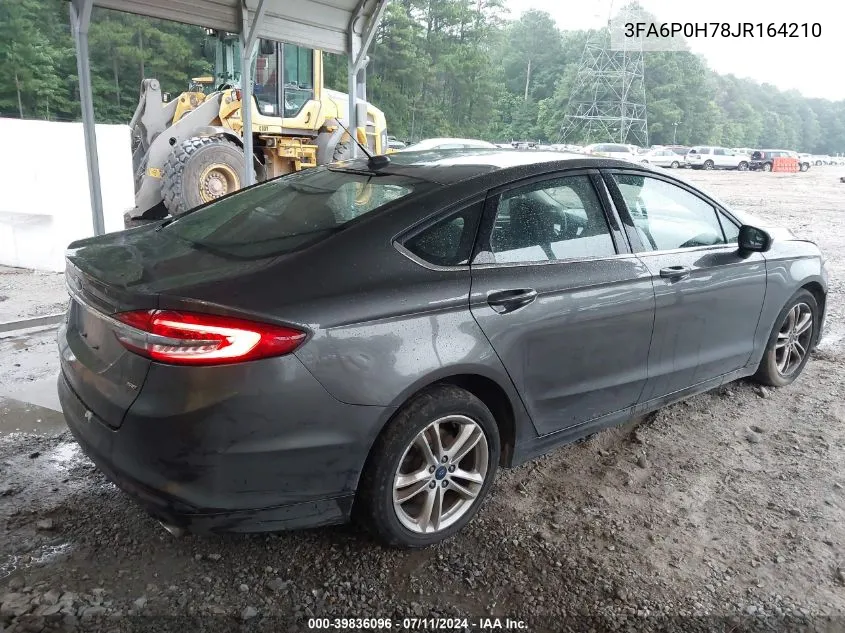 2018 Ford Fusion Se VIN: 3FA6P0H78JR164210 Lot: 39836096