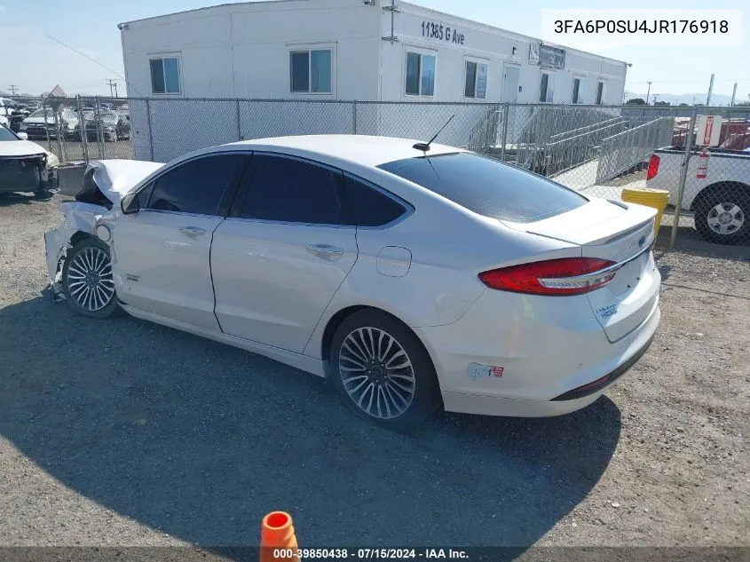 2018 Ford Fusion Energi Platinum/Titanium VIN: 3FA6P0SU4JR176918 Lot: 39850438