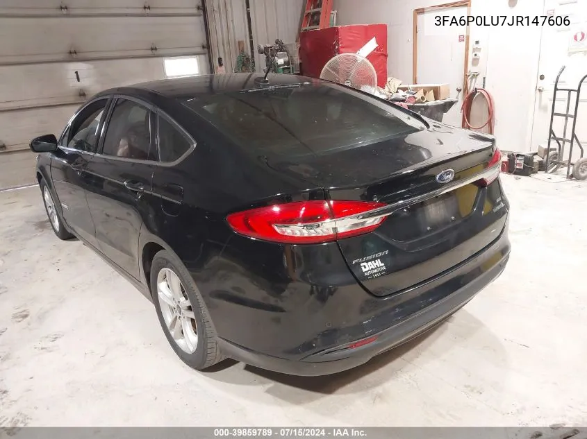 2018 Ford Fusion Hybrid Se VIN: 3FA6P0LU7JR147606 Lot: 39859789