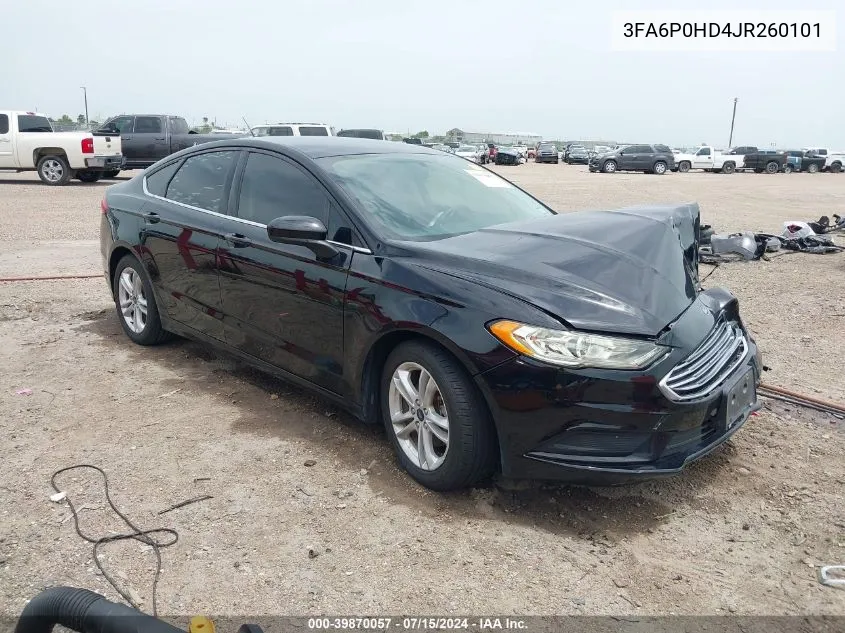 2018 Ford Fusion Se VIN: 3FA6P0HD4JR260101 Lot: 39870057