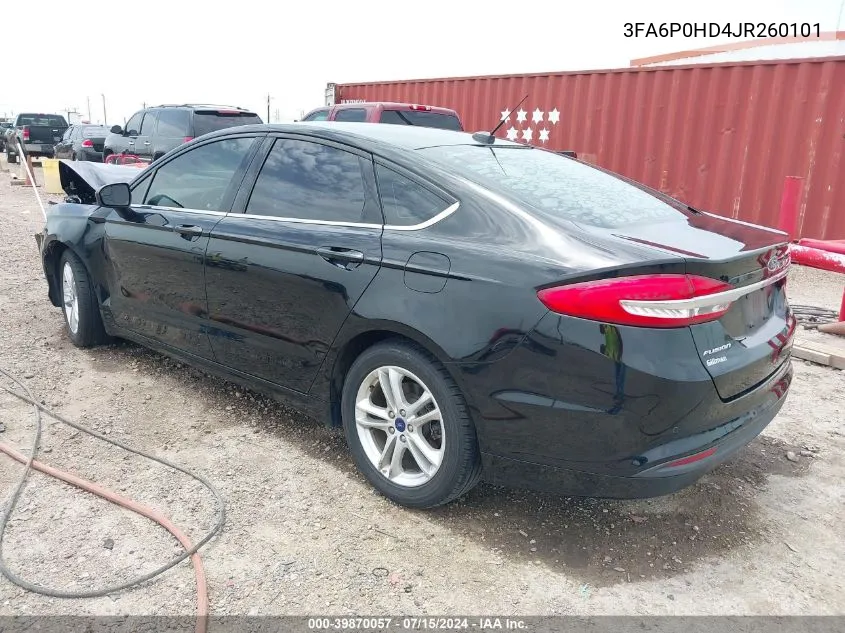 2018 Ford Fusion Se VIN: 3FA6P0HD4JR260101 Lot: 39870057