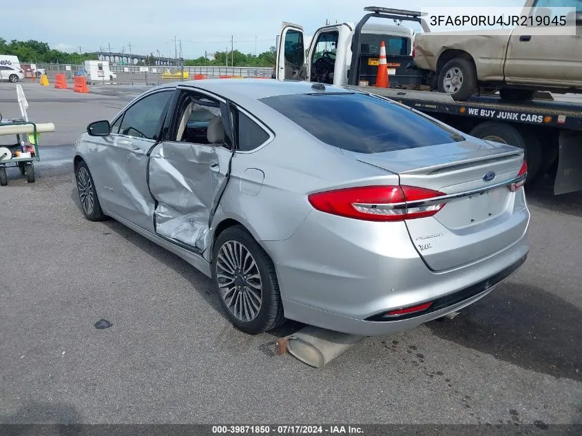 3FA6P0RU4JR219045 2018 Ford Fusion Hybrid Titanium