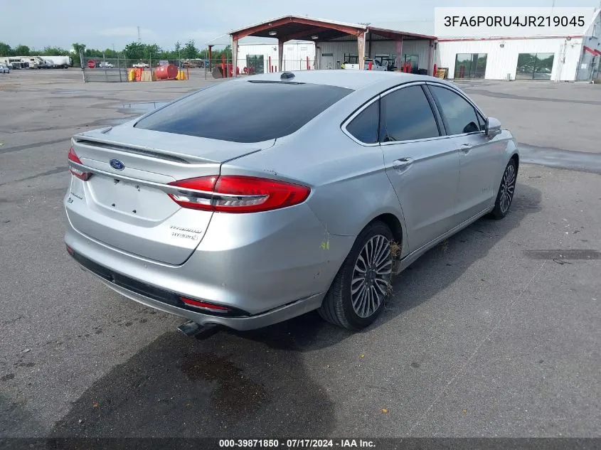 2018 Ford Fusion Hybrid Titanium VIN: 3FA6P0RU4JR219045 Lot: 39871850