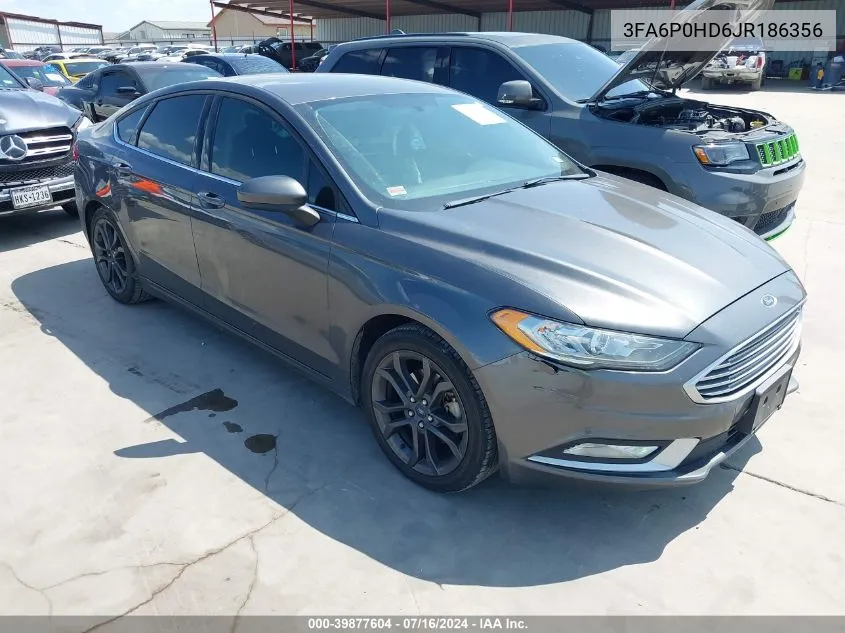 2018 Ford Fusion Se VIN: 3FA6P0HD6JR186356 Lot: 39877604