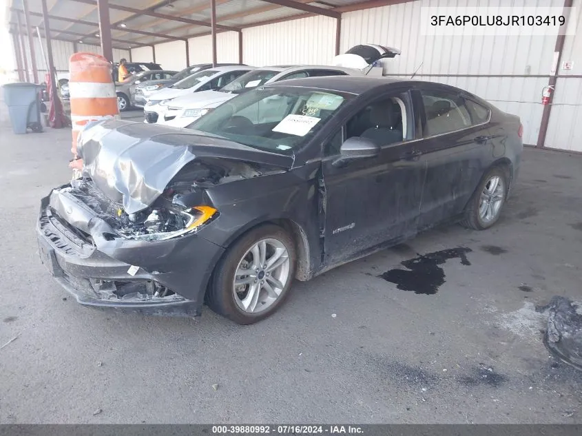 3FA6P0LU8JR103419 2018 Ford Fusion Se Hybrid