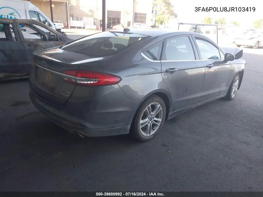 3FA6P0LU8JR103419 2018 Ford Fusion Se Hybrid