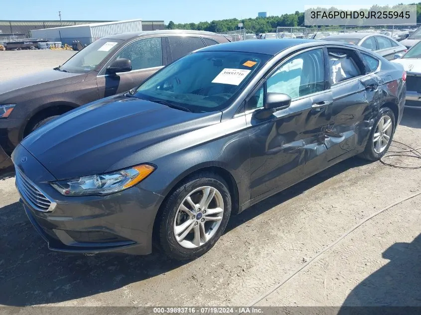 2018 Ford Fusion Se VIN: 3FA6P0HD9JR255945 Lot: 39893716